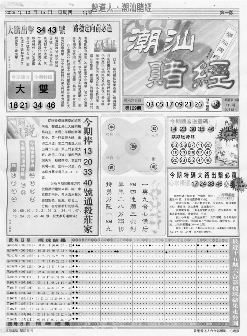 潮汕赌经A 第109期