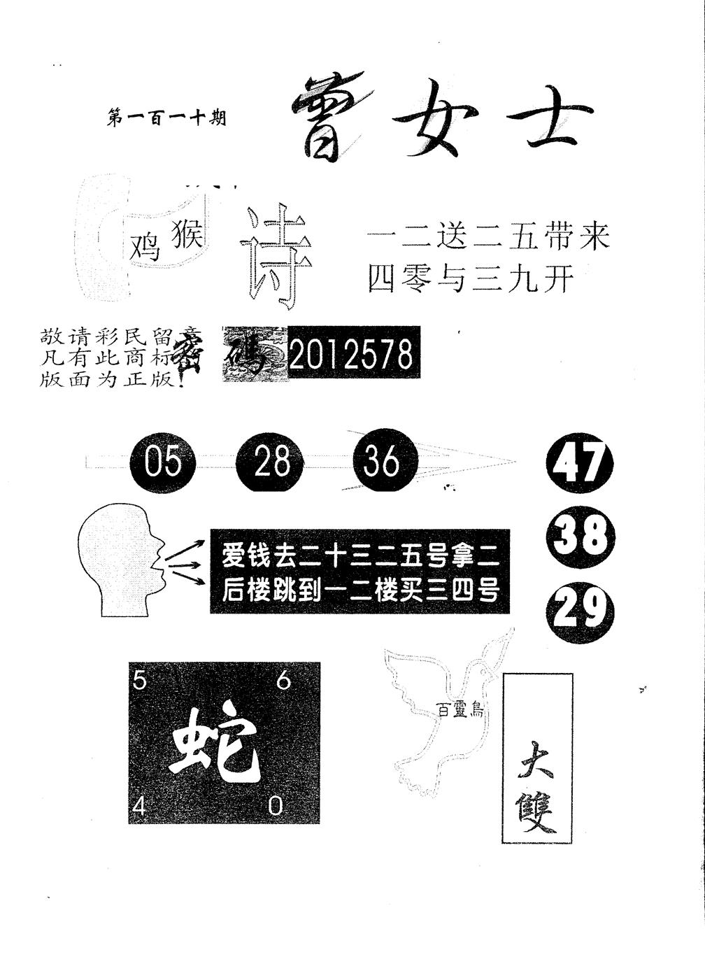 另版曾女士百灵鸟 第110期