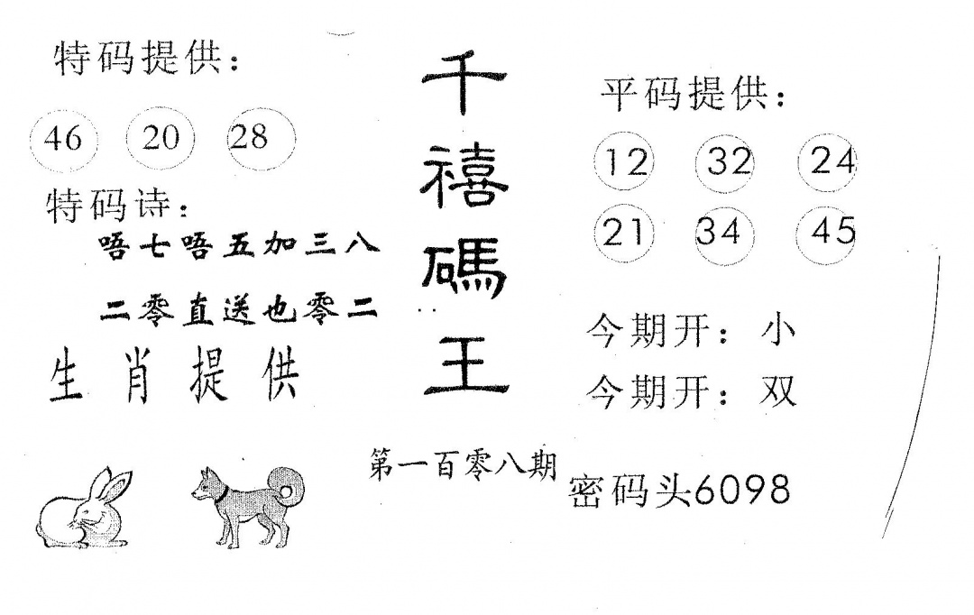 千禧码王 第108期