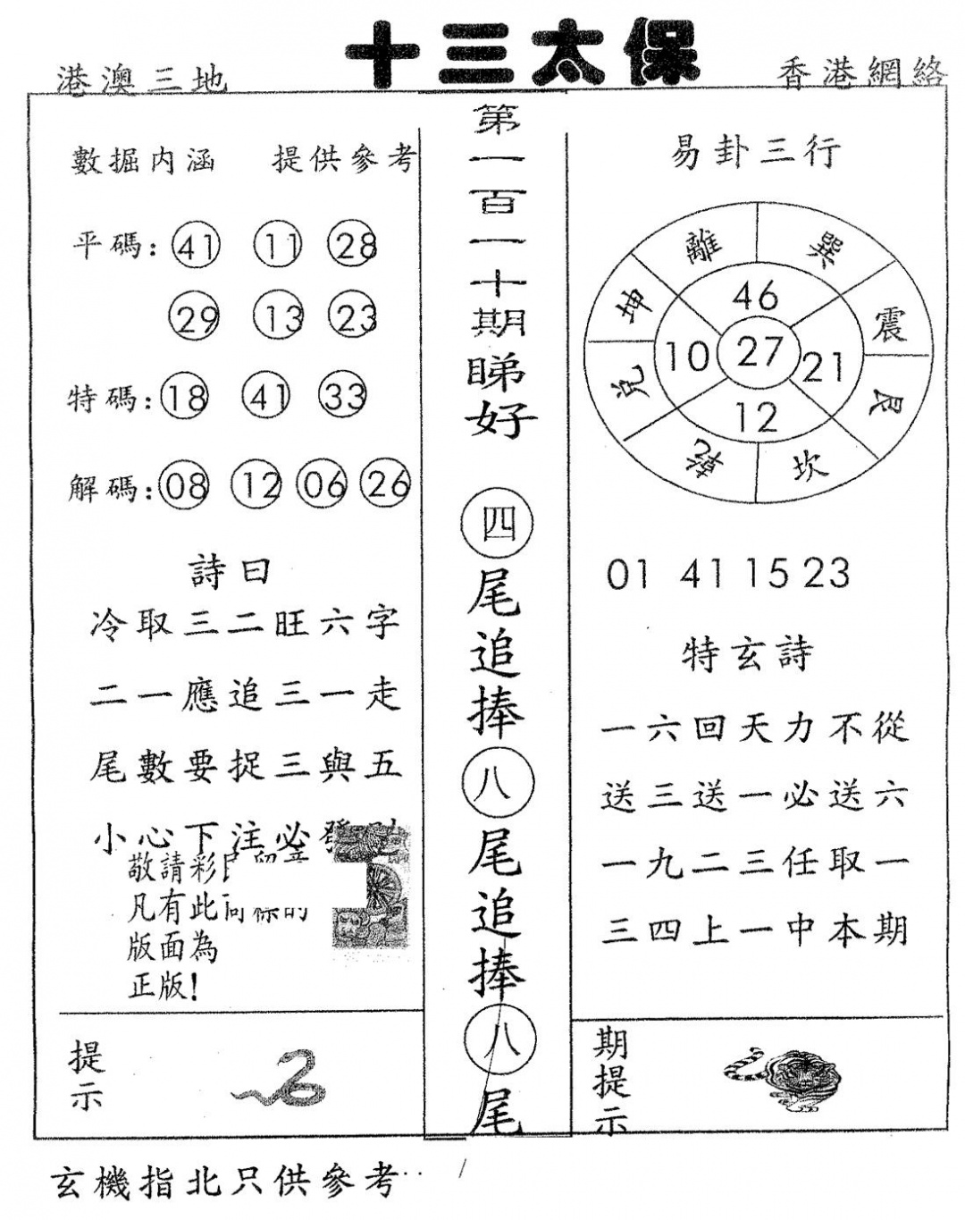 十三太保 第110期