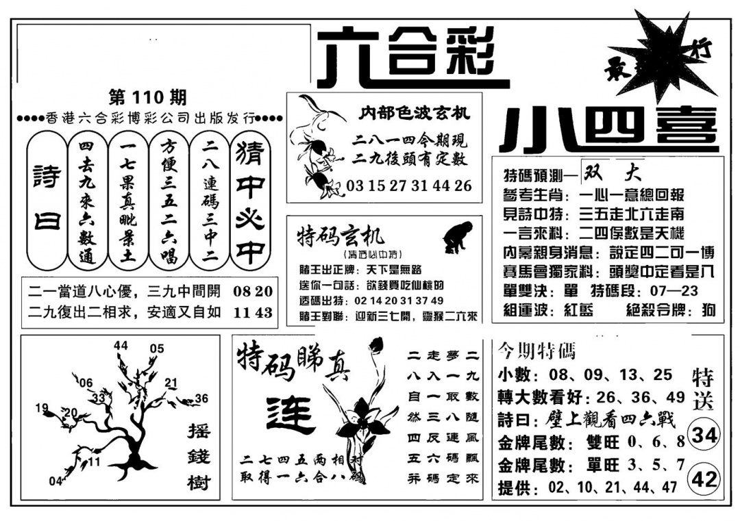 香港小四喜(新图) 第110期