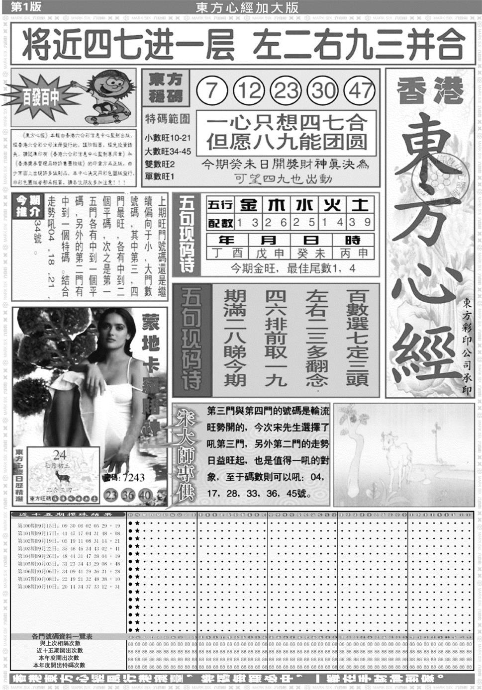 大东方心经A 第109期