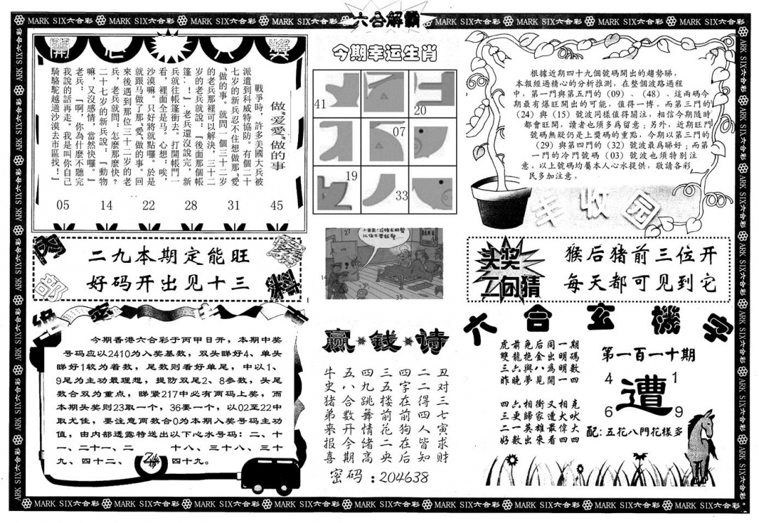 另版六合解霸B 第110期
