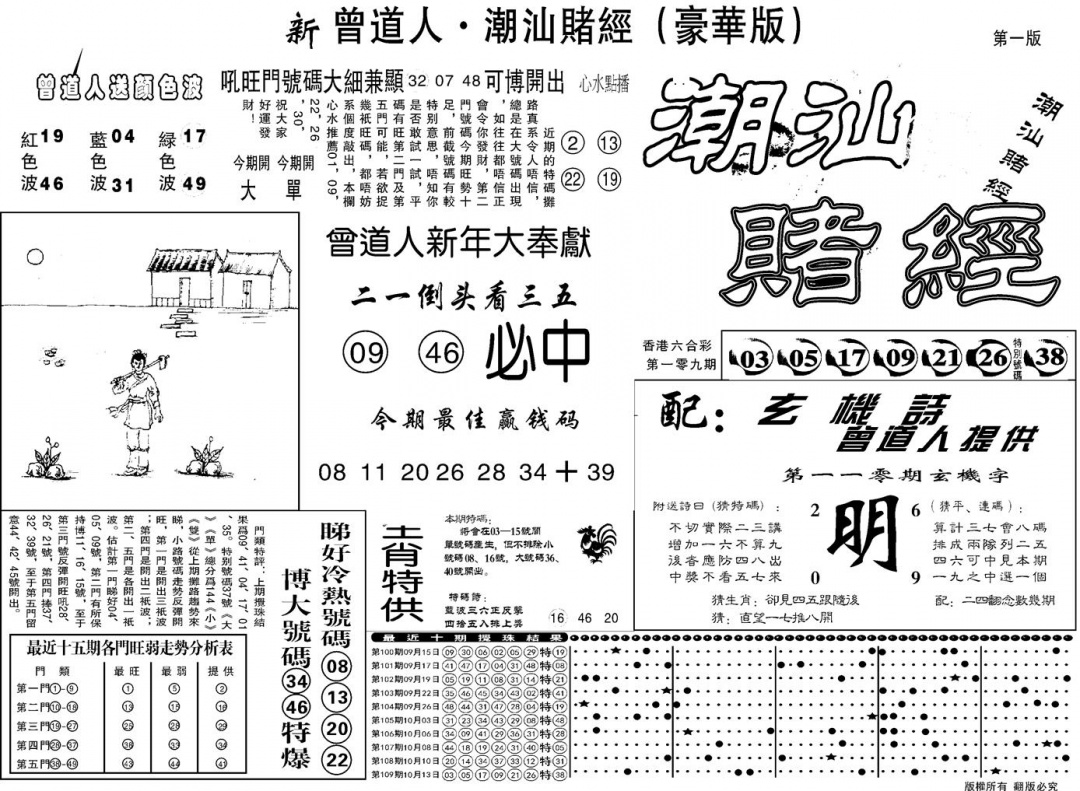 另潮汕赌经濠华版A 第110期