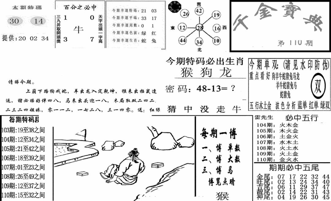 千金宝典(新图) 第109期