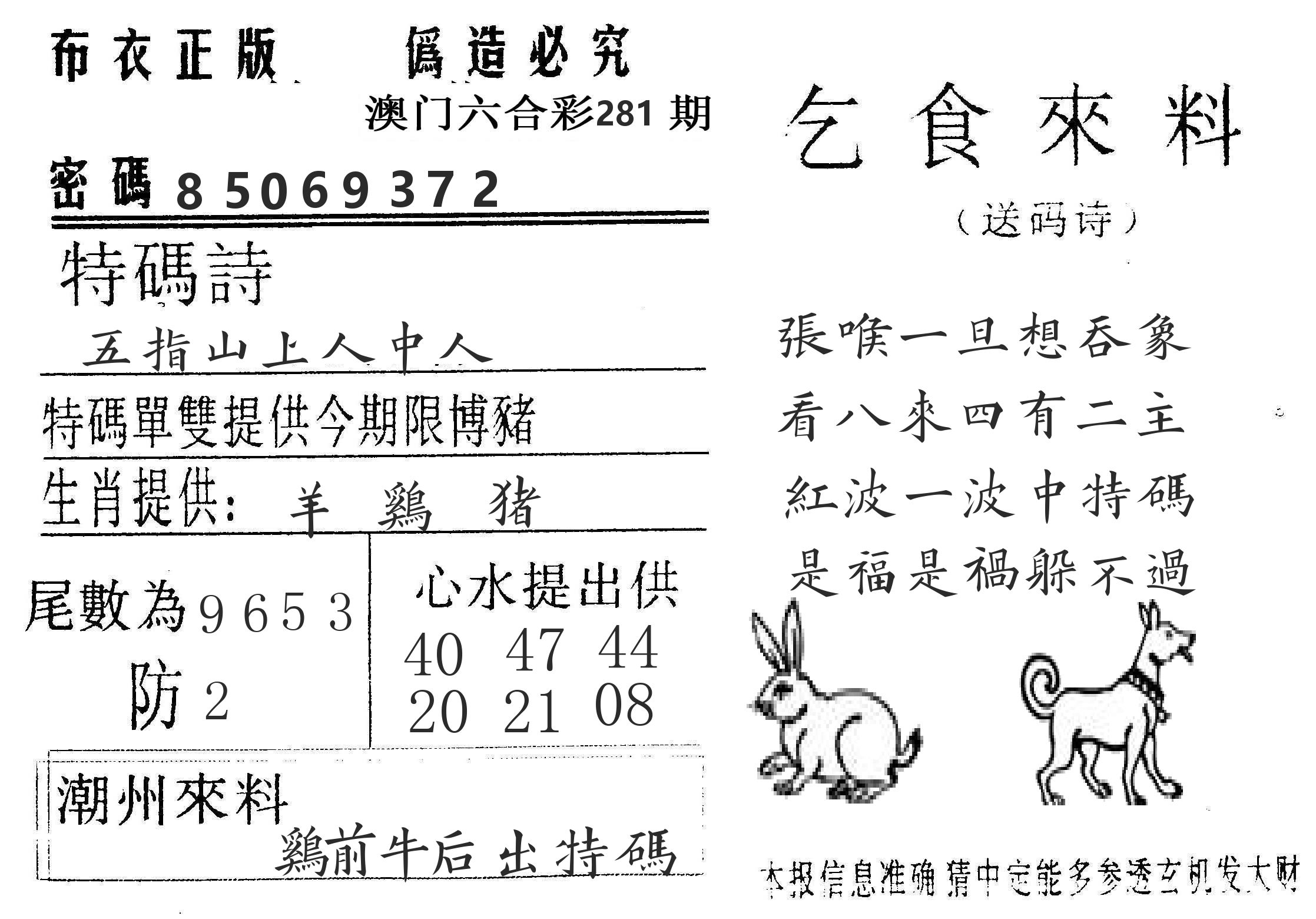 千禧码王 第281期