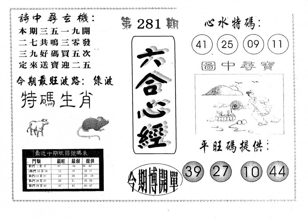 六合心经 第281期