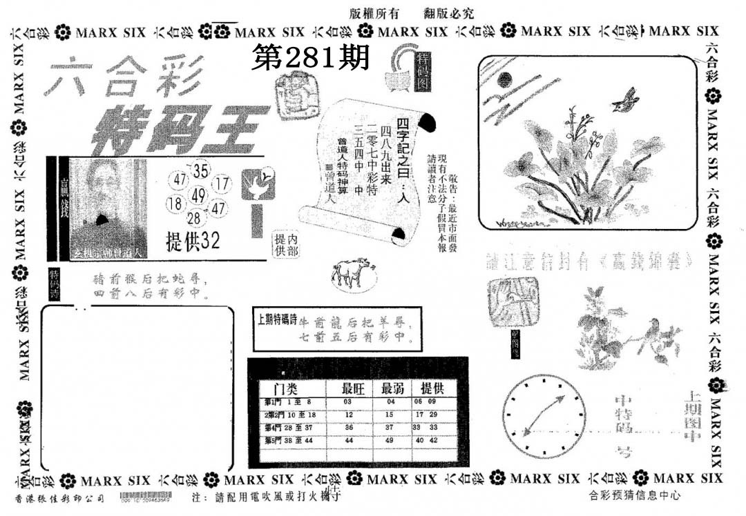 特码王 第281期