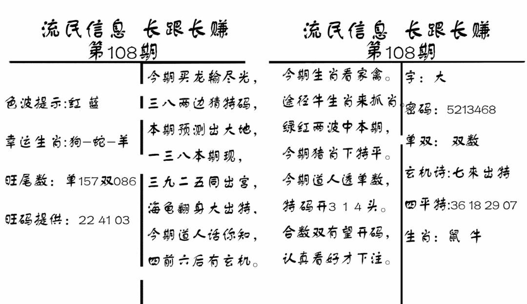 流民信息 第108期