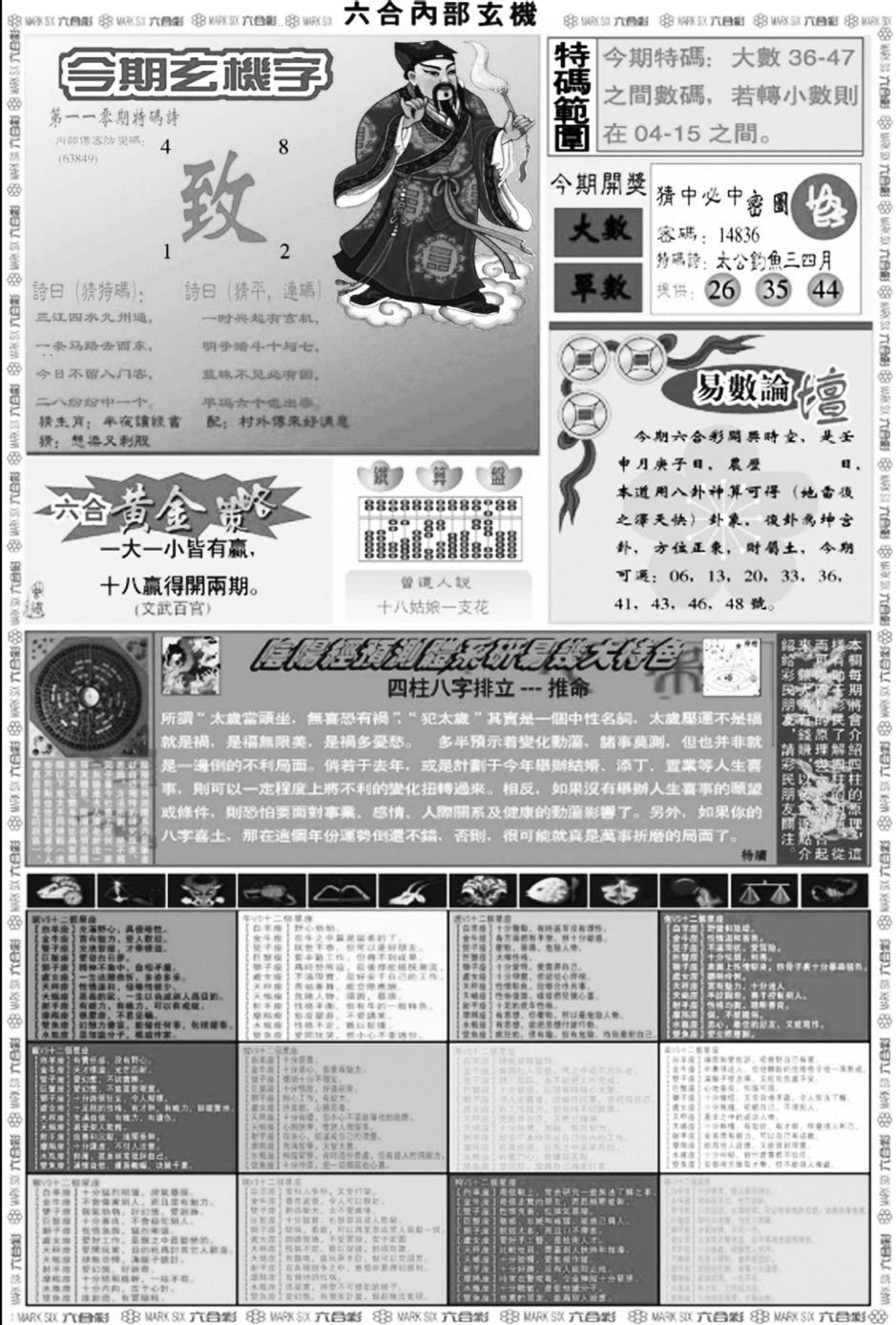 六合内部玄机B 第110期