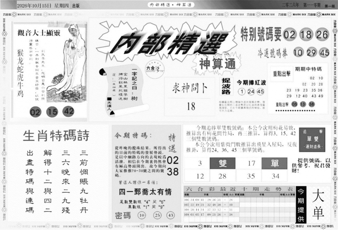 内部精选神算通A 第110期