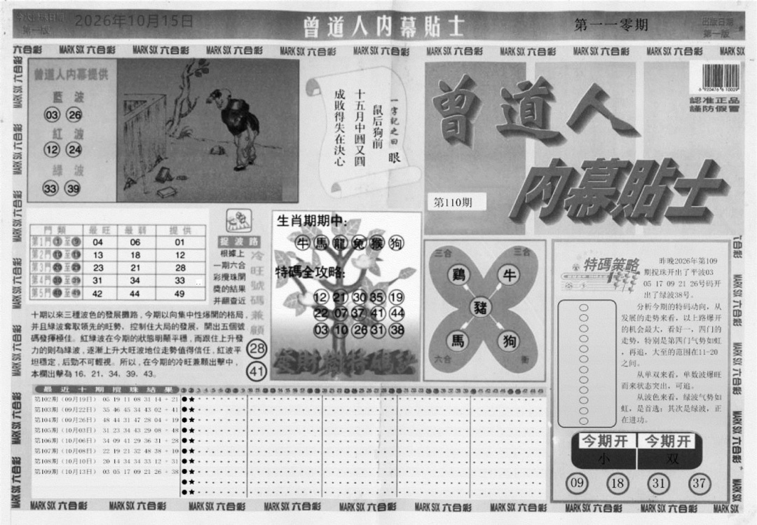 内幕贴士A 第110期